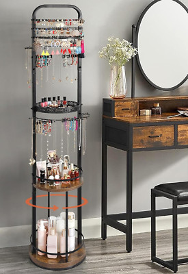 Rotating Jewelry Organizer Tree for Necklaces, Earrings, Bracelets & Rings