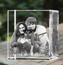 Personalized 3D Photo Crystal Custom Picture Frame Mother Birthday His Her Gifts
