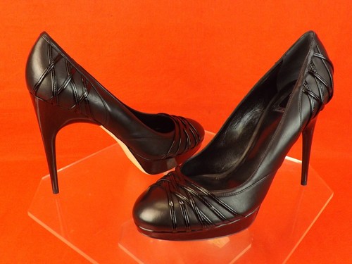 NIB CHRISTIAN DIOR BLACK LEATHER KARENINA RUNWAY PUMPS 39.5 - 第 6/12 張圖片