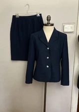 Kasper blue skirt suit 2pc 8p 8 Petite