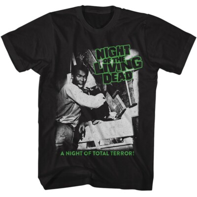 Night Of The Living Dead T Shirt Horror Movie New TOTAL TERROR Black Cotton