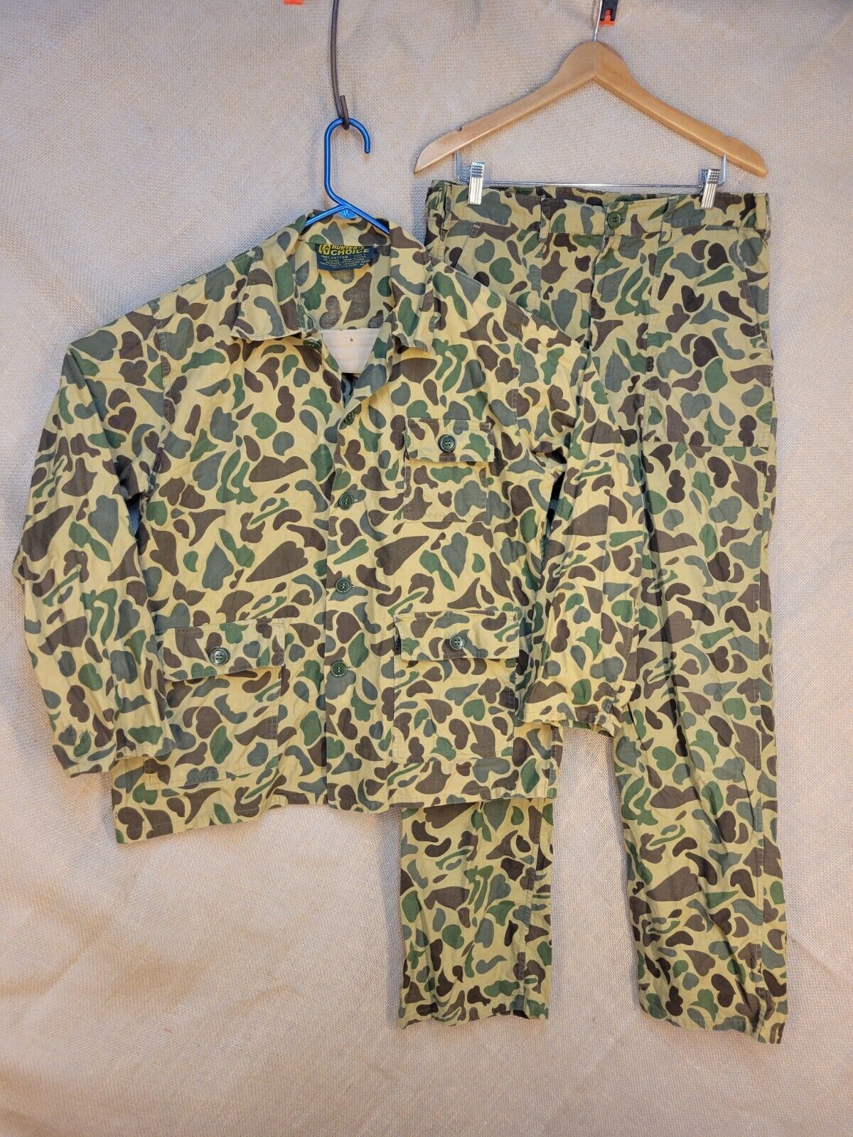 Vintage Hunters Choice Camo Set Duck Hunting Large New York Mall 100% free shipping Cotton