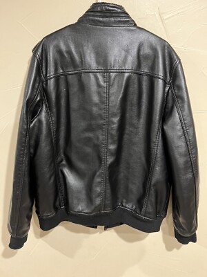 ジャケット・アウター Levi's Leather Bomber Jacket black Levi's Men's Sherpa Collar Faux Leather Bomber Jacket - Macy's