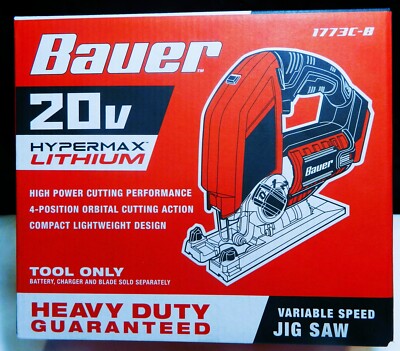 NEW BAUER 20V Variable Speed, Laser cut, Led Light, Jig Saw, *TOOL ONLY* 1773C-B