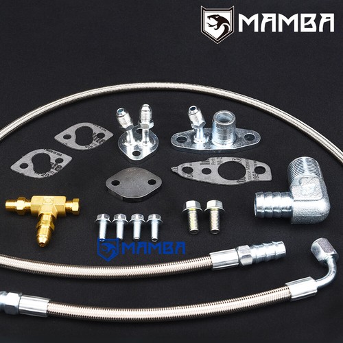 Turbo Oil & Water Line Kit For Toyota Land Cruiser 1HZ 4.2L 80 Series w/ CT26 - Picture 3 of 6
