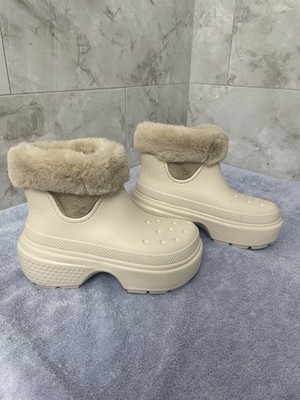 Womens Crocs Stomp Faux Fur Lined Boots Size 9