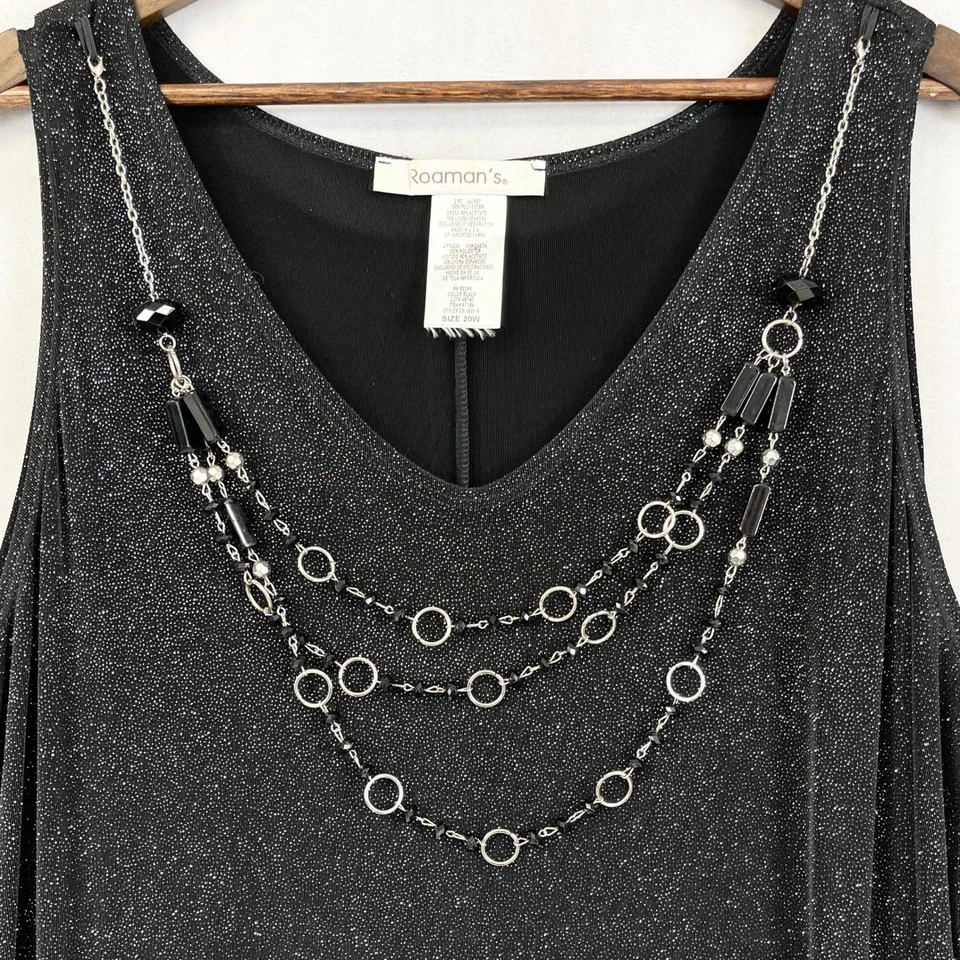 Vestido para mujer Roamans 20W brillante talla grande ropa de noche vacaciones glamour formal Foto 3 de 4