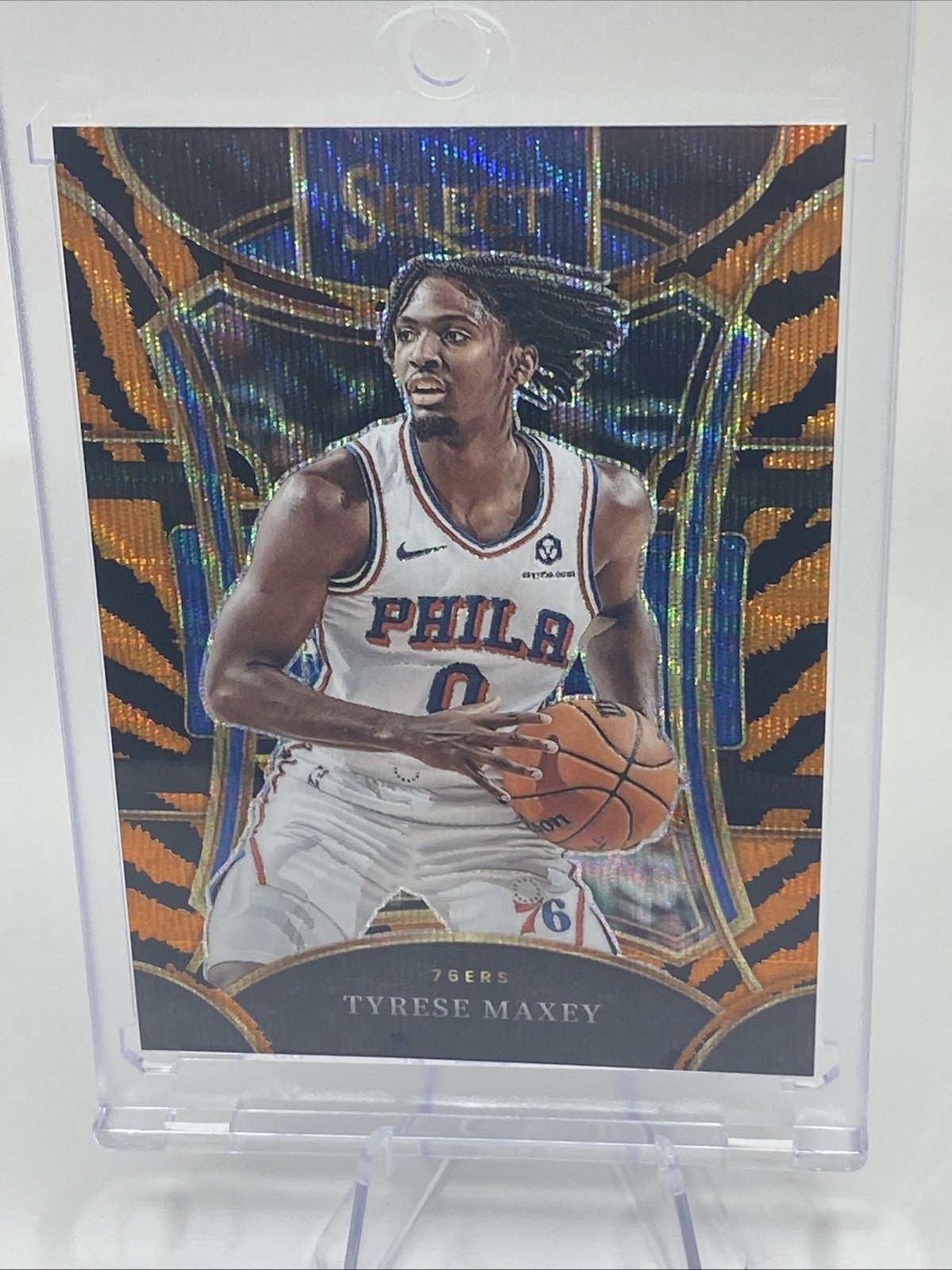 2023-24 Panini Select - Mezzanine Level Tyrese Maxey #357 Zebra Prizm