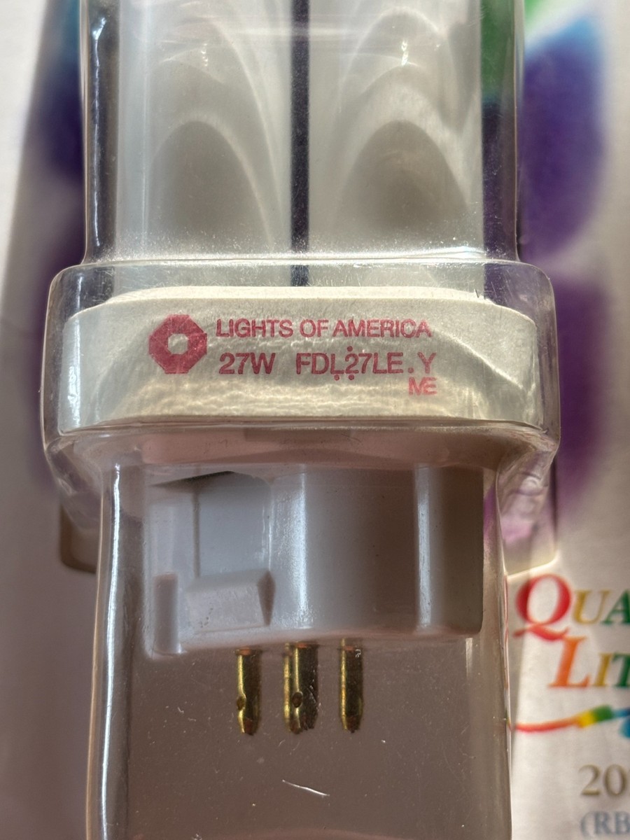 【未使用×27個】蛍光灯アダプター付 22W Lights of America Lights of America - Quad Lite - 2027B (RBQ27) - 100 Watt Bulb