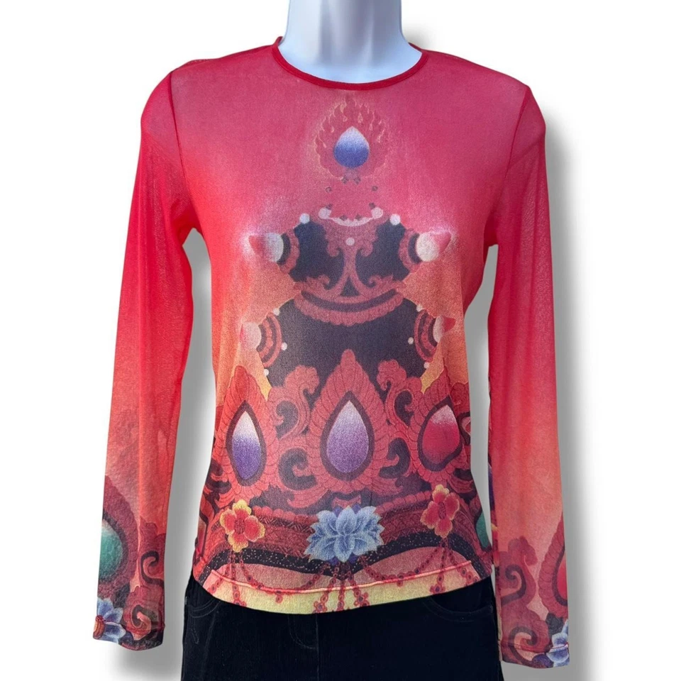 Top de malla transparente Vivienne Tam Archival raro Foto 3 de 4