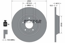 Lote de 2 Disco de freno Textar 92159503  para OE 4F0615601G - 4F0615601G -