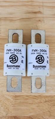 New Lot of 2 BUSSMANN FWH-300A (FWH300A) 300 Amp High Speed Fuse