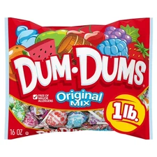 Dum Dums Original Mix Lollipop Suckers, Party Candy, 16oz Bag