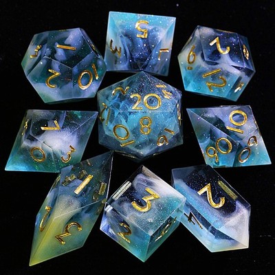 9 Polyhedral Resin Set DD Dice Pillars of Creation for Dungeons Dragons RPG