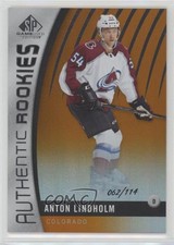 2017 SP Game Used Authentic Rookies Orange Rainbow /114 Anton Lindholm #154 4fl