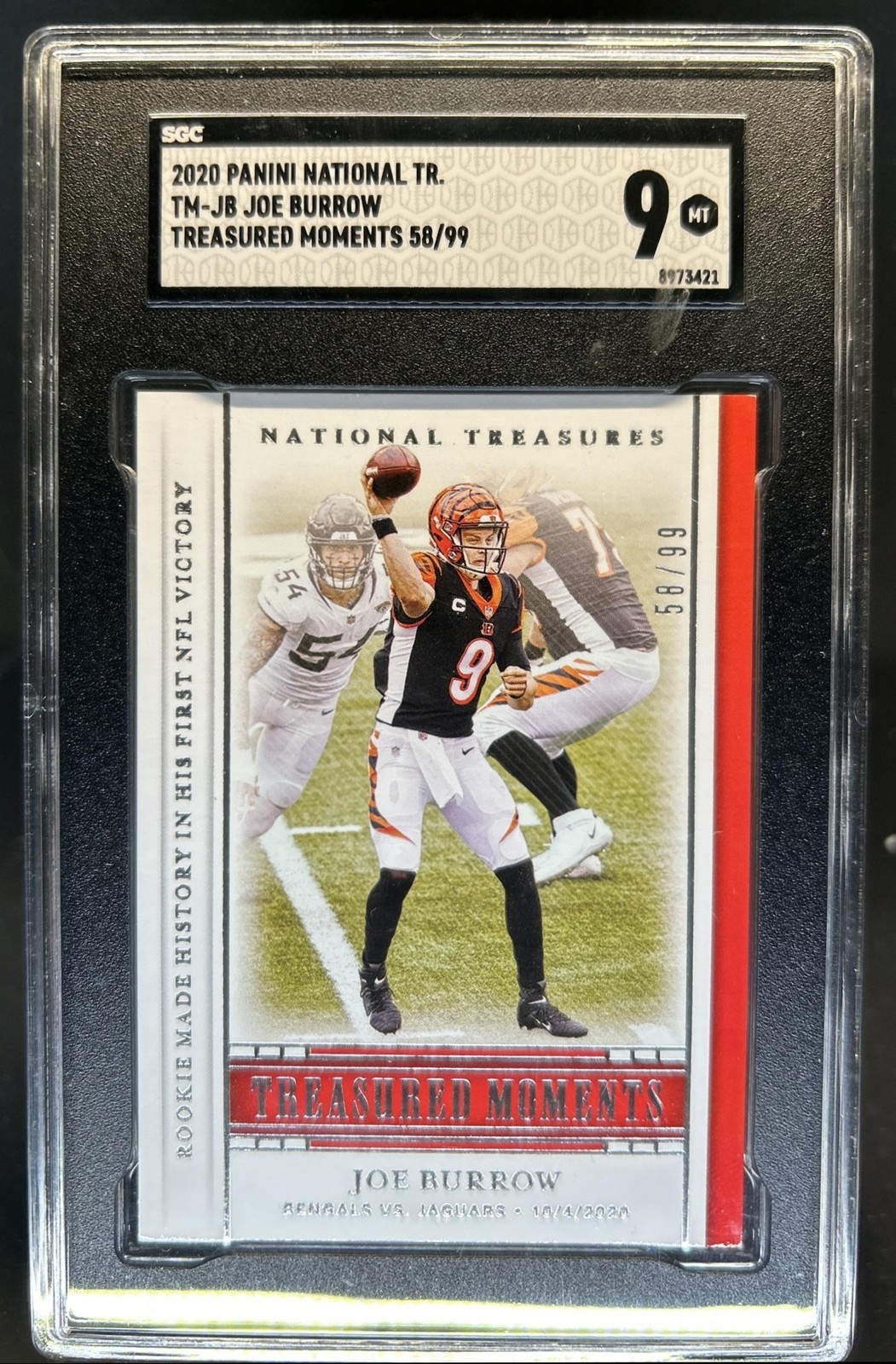 Joe Burrow Panini National Treasures Treasured Moments #JB Base