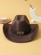 Unisex Handmade Soft Felt Cowboy Hat Panama Ridge Fedora for Party Western Deco