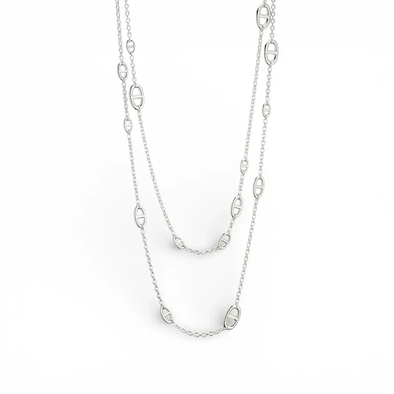 Hermès Farandole Long Necklace 160 Sterling Silver | eBay