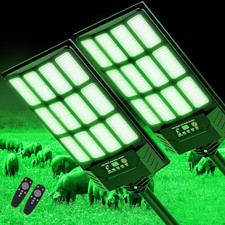 Hog Lights for Night Hunting,Powered Feeder Light Green 18000LM Solar Lights fo