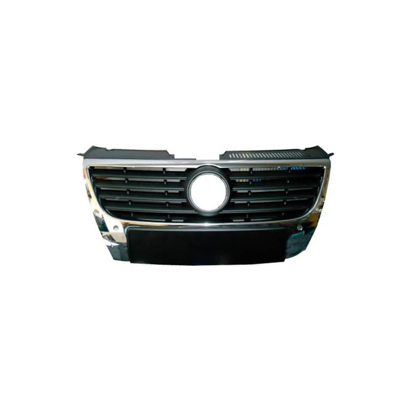 Grille de calandre avec trous radars intégrés en ABS noir et chrome 150mm