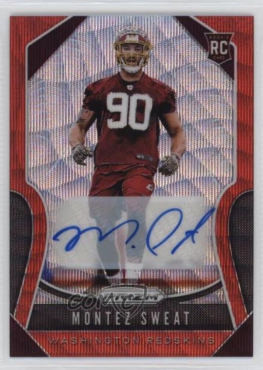 2019 Panini Prizm Rookies Red Wave 30/149 Montez Sweat #391 Rookie Auto RC 13c1