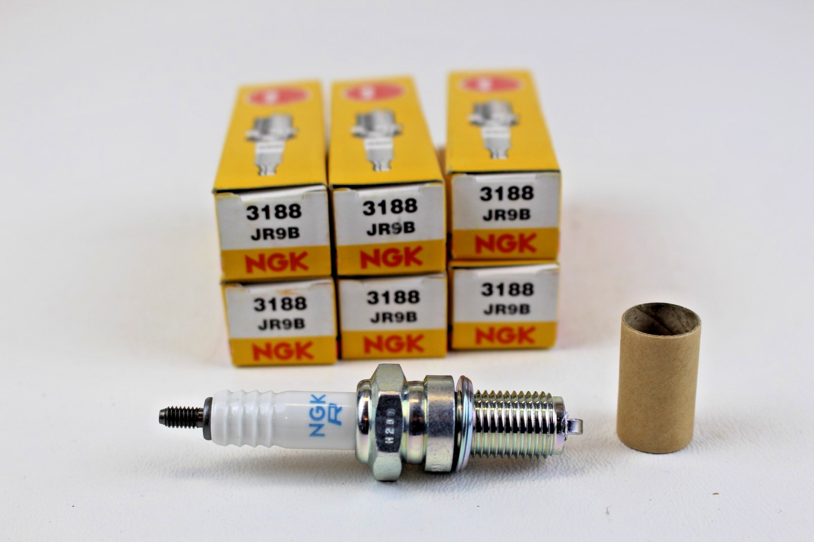 6pk NGK JR9B Stock# 3188 Spark Plugs NOS Made in Japan