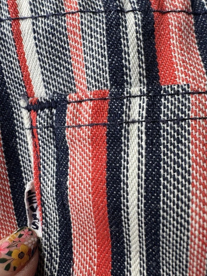 Винтажные прямые брюки Levis Big E Sta-Prest в полоску 28 X 30 70-е красный белый синий - Изображение 3 из 4