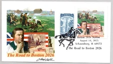 #6029 BOSTON 2026 OLD NORTH CHURCH STAMP + LABEL, FDC ARTIST CHRIS CALLE SIGNED