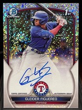 GLEIDER FIGUERERO 2023 1st Bowman - Chrome Speckle Refractor AUTO /299 Rangers