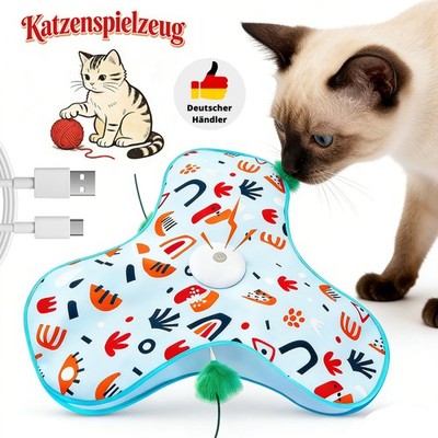 Interaktives Katzenspielzeug Matte mit Federautomati Bewegungsspielzeug 3 Modi