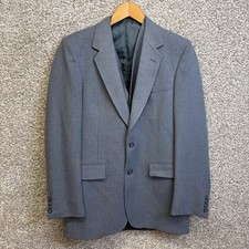 VTG Yves Saint Laurent Suit Jacket Mens 38 Gray Pinstripe Vest 2 Piece Business