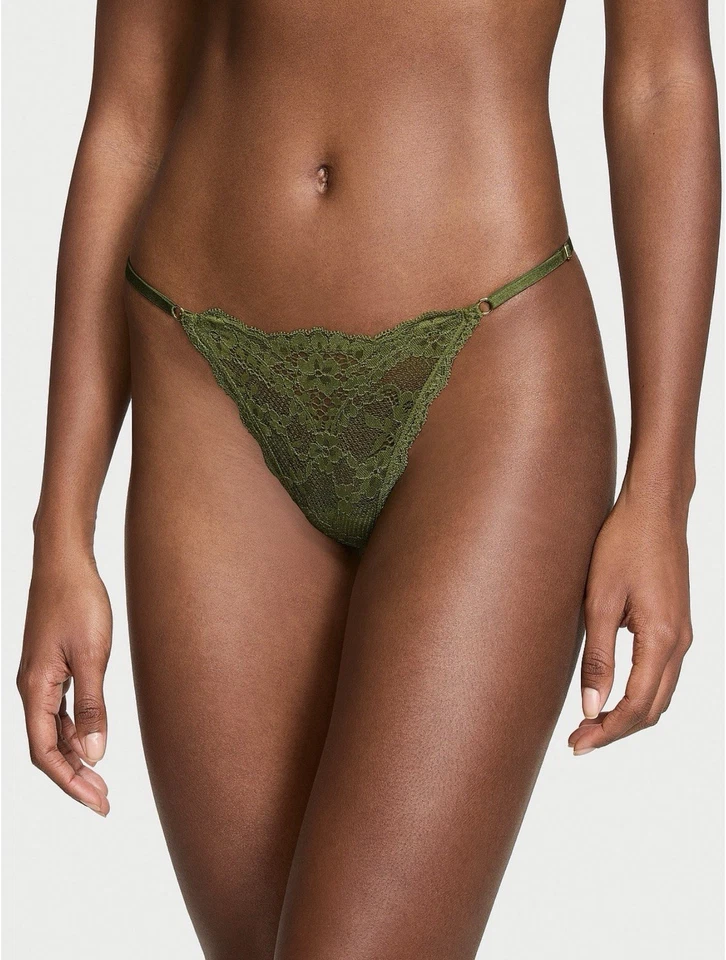 Victoria's Secret Dream Angels Adjustable Crotchless V-String Lace Thong M - Image 3 of 4