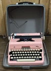 Vintage 1957 Royal Quiet De Luxe Pastel Pink Typewriter & Carrying Case Untested