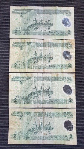 SOLOMON ISLANDS $2 Dollars x 4 Polymer Banknotes - Foto 2 di 3