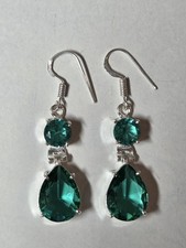Neu 925 Sterling Silber Hängeohrringe 100% Echte Edelstein  Apatite