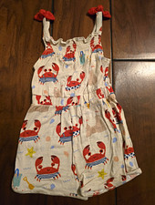 Play by Little Sleepies 12-18M Crab Print Sleeveless Romper Bow