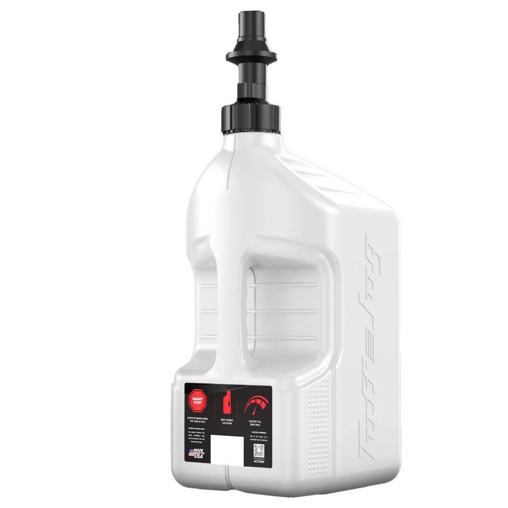 Pitking Tuff Jug 20L Fluid Container With Ripper Auto Stop Spout (White)