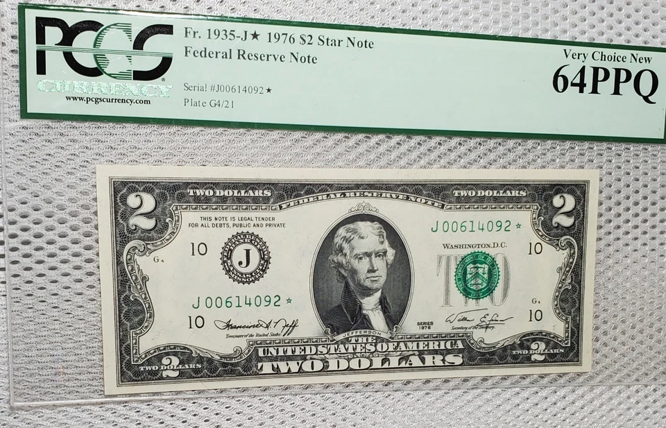*Star* 1976 $2 Federal Reserve STAR Note Kansas City, MO- PCGS 64PPQ  - Image 3 of 4