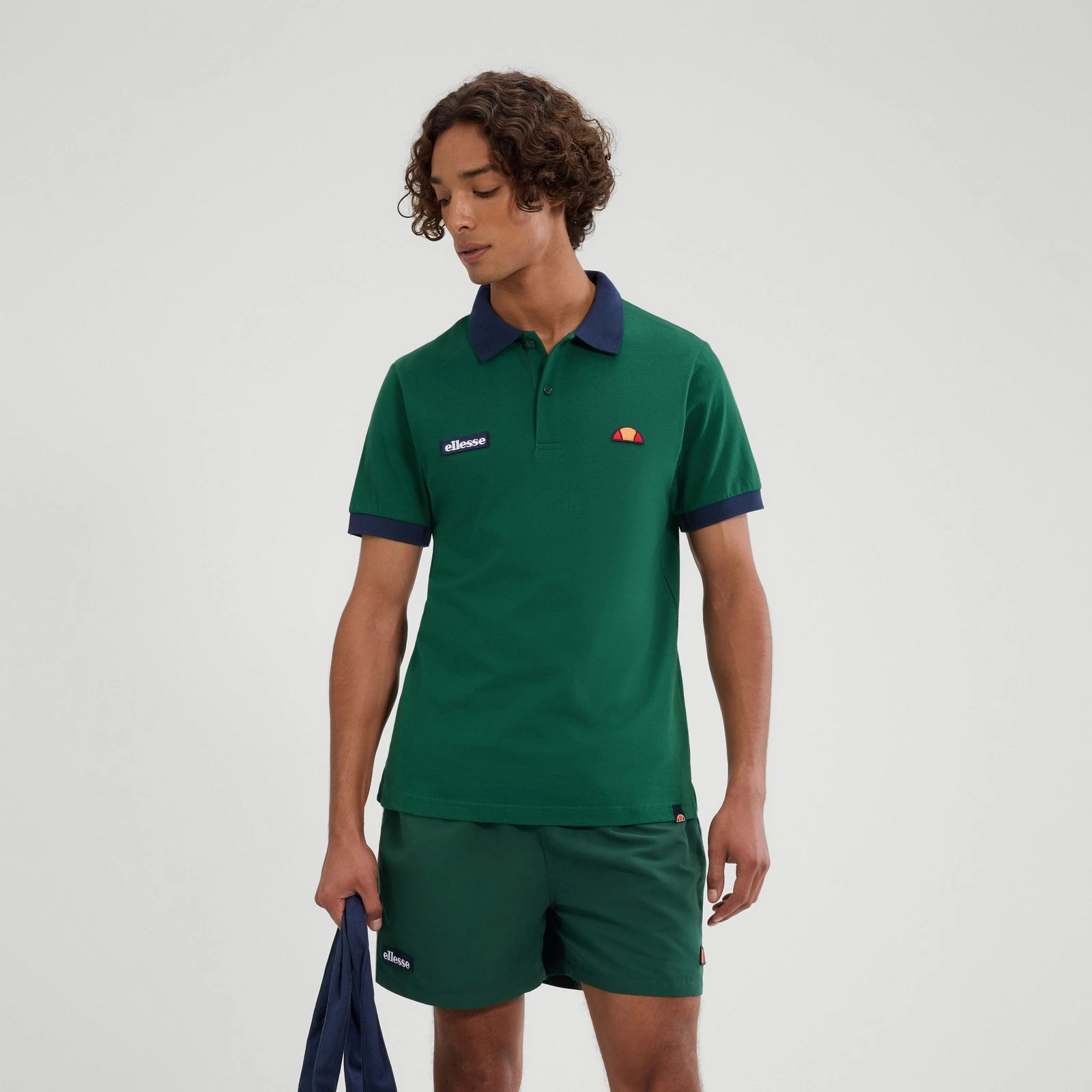 Ellesse Mens Polo Shirt Lessepsia Casual Polo Dark Green Navy