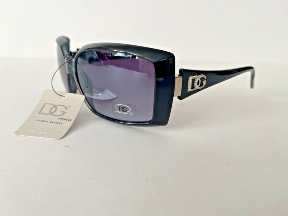 Gafas de sol DG envolventes cuadradas de gran tamaño marco negro/gris negro/auricular calidad óptica Foto 2 de 4