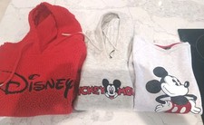 3x DISNEY HOODIE JUMPER CHILD LADIES  CLOTHING MICKY MINI TEDDY FLEECE GLITTER 