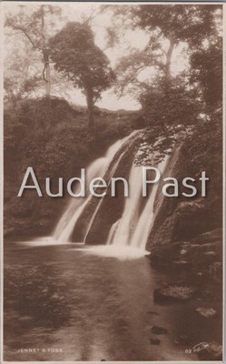 Vintage Jennet's Foss Wasserfall Echtfoto Postkarte RPPC Walter Scott Bradford