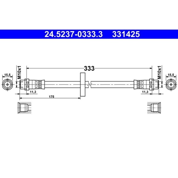 Bremsschlauch ATE 24.5237-0333.3 FüR VW Golf II Passat B3/B4 Corrado-image
