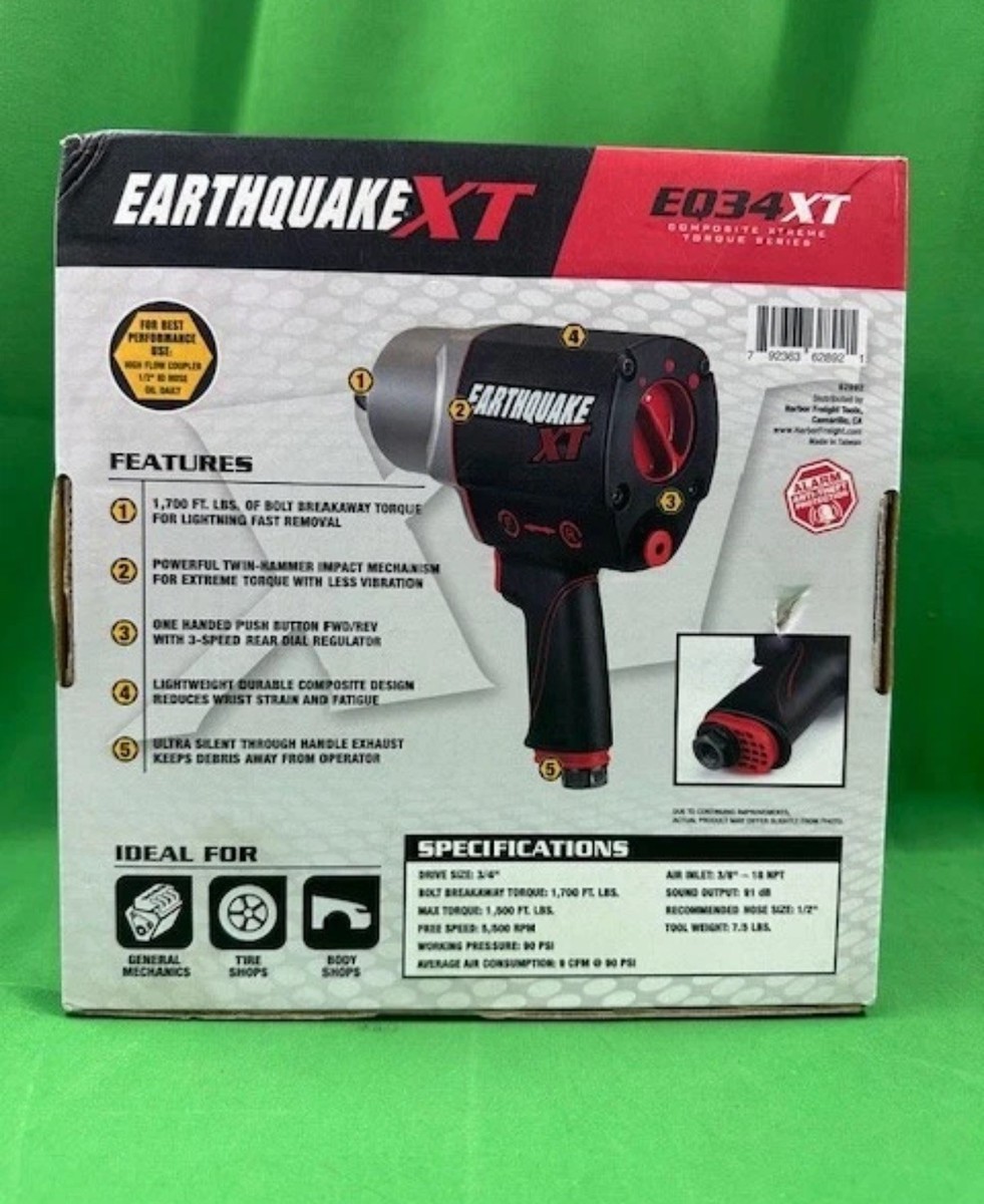 Earthquake XT EQ34XT Similar to Snap-on Tools Mg1250 Air Impact