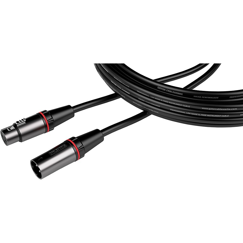 Микрофонный кабель GATOR CABLEWORKS Headliner серии XLR длиной 3 фута. Черный