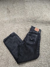 Levi's Ribcage Straight Ankle Jeans Womens 26 Black Charcoal High Rise Denim