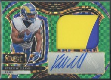 Kyren Williams 2024 Panini Select Jumbo Signature Swatches Green Prizm #/5 RAMS