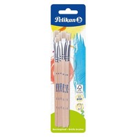 Pelikan Borstenpinsel Set Malen Flach Holzstiel 10 StüCk GrößEn 4 6 8 10 12