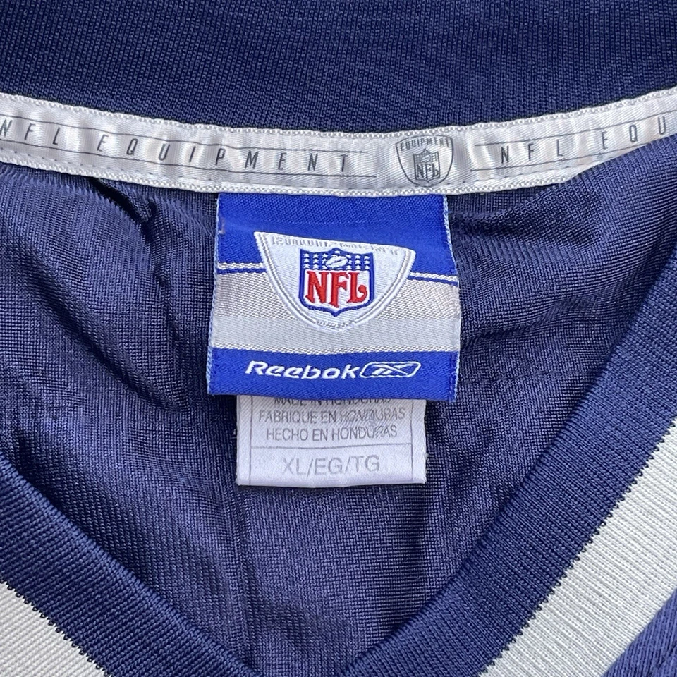 Camiseta deportiva Reebok NFL Patriots Wes Welker XL azul marino plateada camisa retro Foto 3 de 4