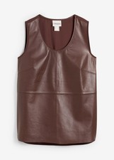 Tanktop mit Vorderseite Gr 40 Terrabraun Damen Lammnappa-Leder-Top Shirt Neu*